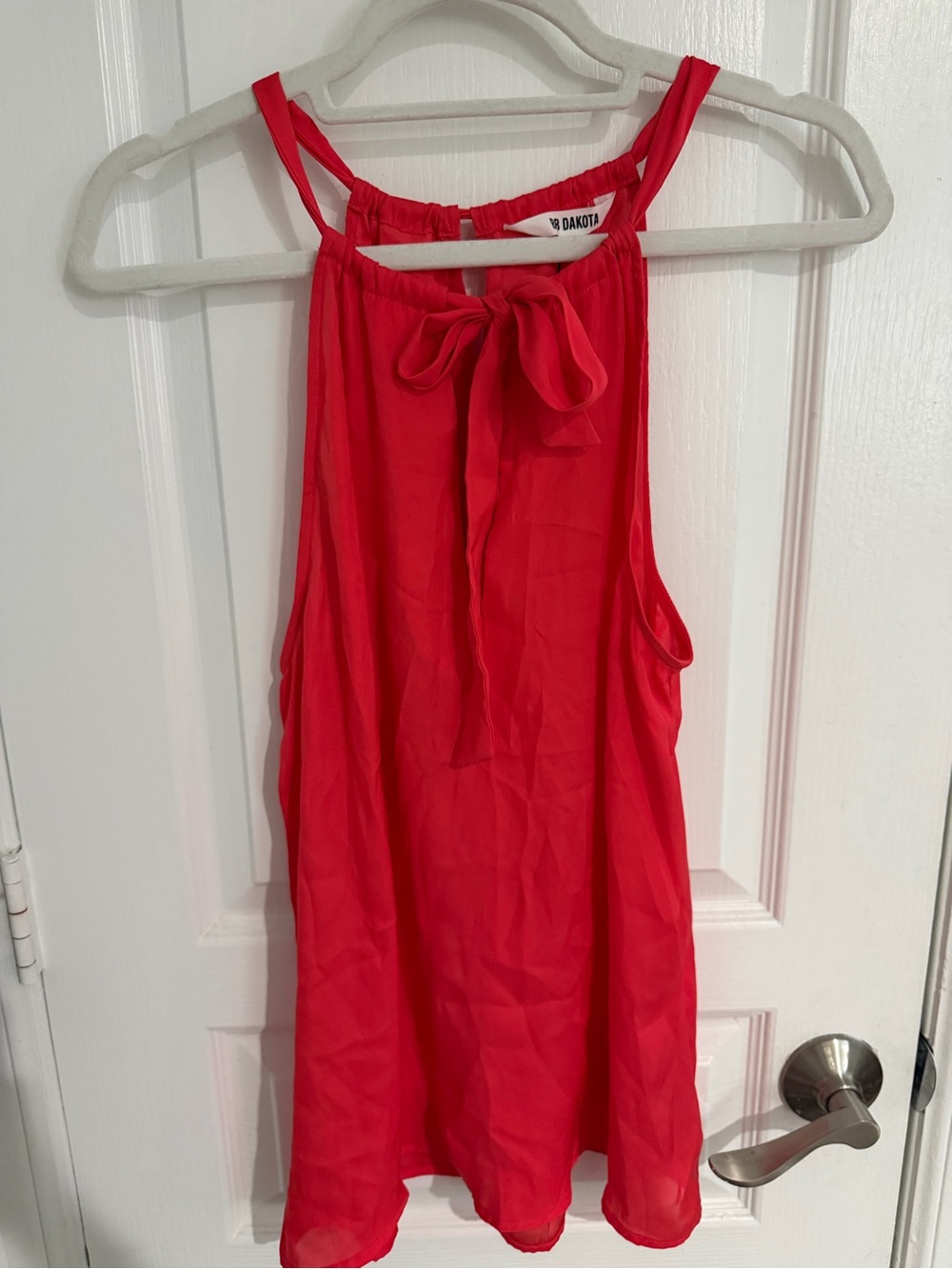 BB Dakota Red Sleeveless Bow-Tie Halter Camisole